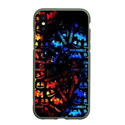 Чехол iPhone XS Max матовый MARSMELLO FIRE, цвет: 3D-темно-зеленый