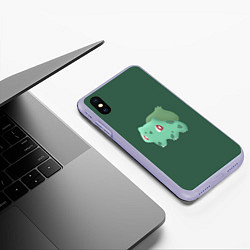 Чехол iPhone XS Max матовый Pokemon Bulbasaur, цвет: 3D-светло-сиреневый — фото 2