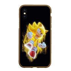 Чехол iPhone XS Max матовый Sonic, цвет: 3D-коричневый