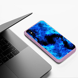 Чехол iPhone XS Max матовый СИНИЙ ОГОНЬ, цвет: 3D-сиреневый — фото 2