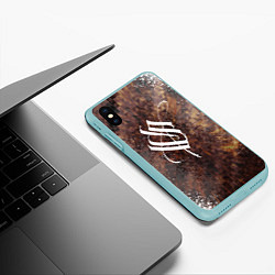 Чехол iPhone XS Max матовый Stigmata logo, цвет: 3D-мятный — фото 2