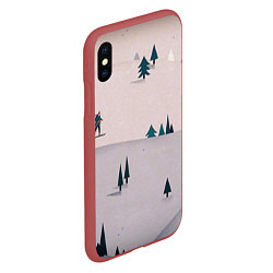 Чехол iPhone XS Max матовый Snow 1, цвет: 3D-красный — фото 2