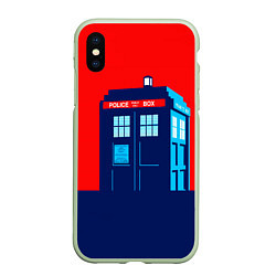 Чехол iPhone XS Max матовый IN TARDIS WE TRUST, цвет: 3D-салатовый