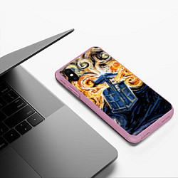 Чехол iPhone XS Max матовый Van Gogh Tardis, цвет: 3D-розовый — фото 2