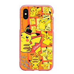 Чехол iPhone XS Max матовый Pikachu, цвет: 3D-баблгам