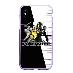 Чехол iPhone XS Max матовый Fortnite, цвет: 3D-сиреневый