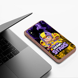 Чехол iPhone XS Max матовый BRAWL STARS BEA, цвет: 3D-коричневый — фото 2