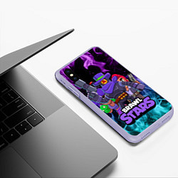 Чехол iPhone XS Max матовый BRAWL STARS RICOCHET, цвет: 3D-светло-сиреневый — фото 2