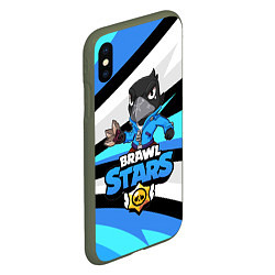 Чехол iPhone XS Max матовый BRAWL STARS CROW, цвет: 3D-темно-зеленый — фото 2