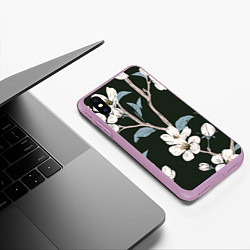 Чехол iPhone XS Max матовый САКУРА, цвет: 3D-сиреневый — фото 2