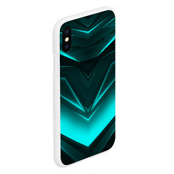 Чехол iPhone XS Max матовый NEON GEOMETRY STRIPES, цвет: 3D-белый — фото 2