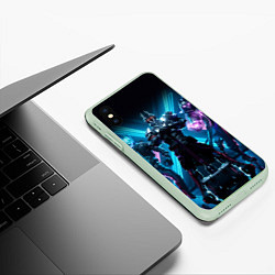 Чехол iPhone XS Max матовый FORTNITE, цвет: 3D-салатовый — фото 2