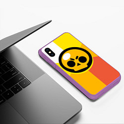 Чехол iPhone XS Max матовый BRAWL STARS, цвет: 3D-фиолетовый — фото 2