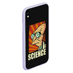 Чехол iPhone XS Max матовый Futurama Science, цвет: 3D-светло-сиреневый — фото 2