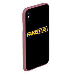 Чехол iPhone XS Max матовый Fake Taxi, цвет: 3D-малиновый — фото 2