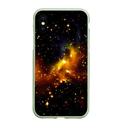 Чехол iPhone XS Max матовый STARS, цвет: 3D-салатовый