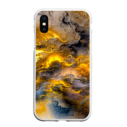 Чехол iPhone XS Max матовый Shine, цвет: 3D-белый