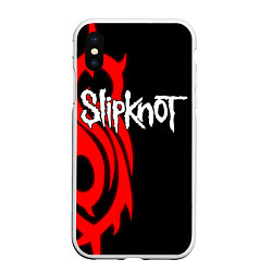 Чехол iPhone XS Max матовый Slipknot 7, цвет: 3D-белый
