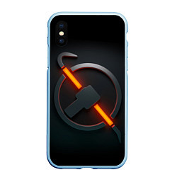 Чехол iPhone XS Max матовый HALF-LIFE, цвет: 3D-голубой