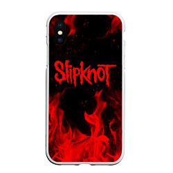 Чехол iPhone XS Max матовый SLIPKNOT, цвет: 3D-белый