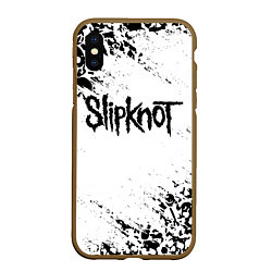 Чехол iPhone XS Max матовый SLIPKNOT, цвет: 3D-коричневый