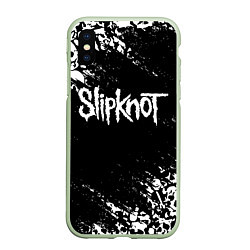 Чехол iPhone XS Max матовый SLIPKNOT, цвет: 3D-салатовый