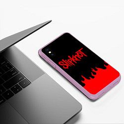 Чехол iPhone XS Max матовый SLIPKNOT, цвет: 3D-сиреневый — фото 2