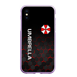 Чехол iPhone XS Max матовый UMBRELLA CORP, цвет: 3D-сиреневый