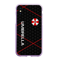 Чехол iPhone XS Max матовый UMBRELLA CORP, цвет: 3D-сиреневый