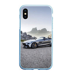 Чехол iPhone XS Max матовый Mercedes V8 Biturbo, цвет: 3D-голубой