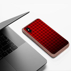 Чехол iPhone XS Max матовый В КЛЕТОЧКУ, цвет: 3D-коричневый — фото 2