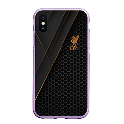 Чехол iPhone XS Max матовый Liverpool FC, цвет: 3D-сиреневый