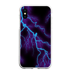 Чехол iPhone XS Max матовый МОЛНИЯ, цвет: 3D-белый