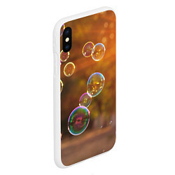 Чехол iPhone XS Max матовый Мыльные пузыри, цвет: 3D-белый — фото 2