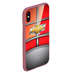 Чехол iPhone XS Max матовый CHEVROLET, цвет: 3D-малиновый — фото 2