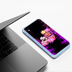 Чехол iPhone XS Max матовый Бравл Старс Сэнди, цвет: 3D-голубой — фото 2