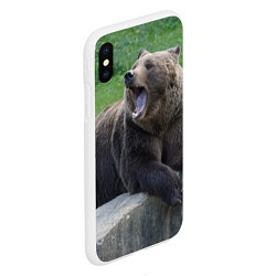 Чехол iPhone XS Max матовый Медведь, цвет: 3D-белый — фото 2