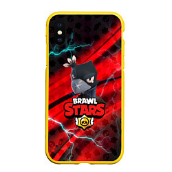 Чехол iPhone XS Max матовый BRAWL STARS:CROW, цвет: 3D-желтый