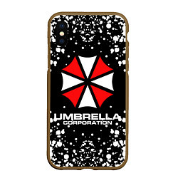 Чехол iPhone XS Max матовый Umbrella Corporation, цвет: 3D-коричневый