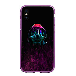 Чехол iPhone XS Max матовый Эпидемия, цвет: 3D-фиолетовый