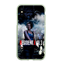 Чехол iPhone XS Max матовый RESIDENT EVIL 3, цвет: 3D-салатовый