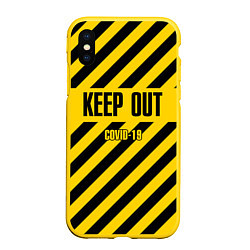 Чехол iPhone XS Max матовый Keep out, цвет: 3D-желтый