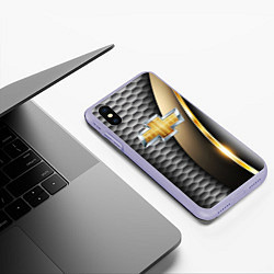 Чехол iPhone XS Max матовый CHEVROLET, цвет: 3D-светло-сиреневый — фото 2