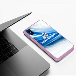 Чехол iPhone XS Max матовый Volkswagen, цвет: 3D-сиреневый — фото 2