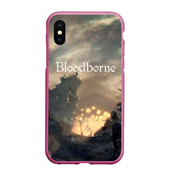 Чехол iPhone XS Max матовый Bloodborne, цвет: 3D-малиновый