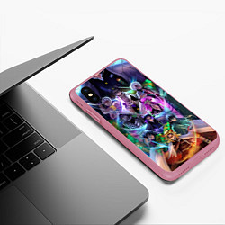 Чехол iPhone XS Max матовый KIMETSU NO YAIBA, цвет: 3D-малиновый — фото 2
