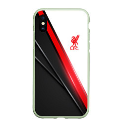 Чехол iPhone XS Max матовый Liverpool F C, цвет: 3D-салатовый