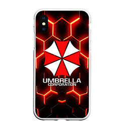 Чехол iPhone XS Max матовый UMBRELLA CORP, цвет: 3D-белый