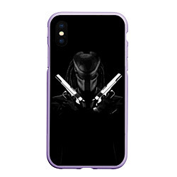 Чехол iPhone XS Max матовый Killer Predator Black, цвет: 3D-светло-сиреневый