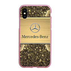 Чехол iPhone XS Max матовый MERCEDES GOLD, цвет: 3D-розовый